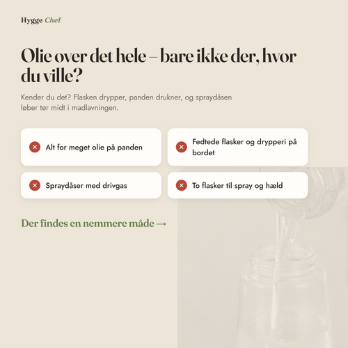 Slut med olie over det hele og drypperi